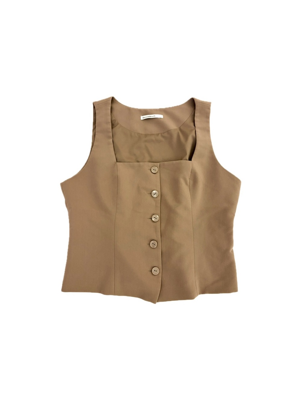 Abercrombie & Fitch Women’s Tailored Vest Top in Taupe Brown – Size Large